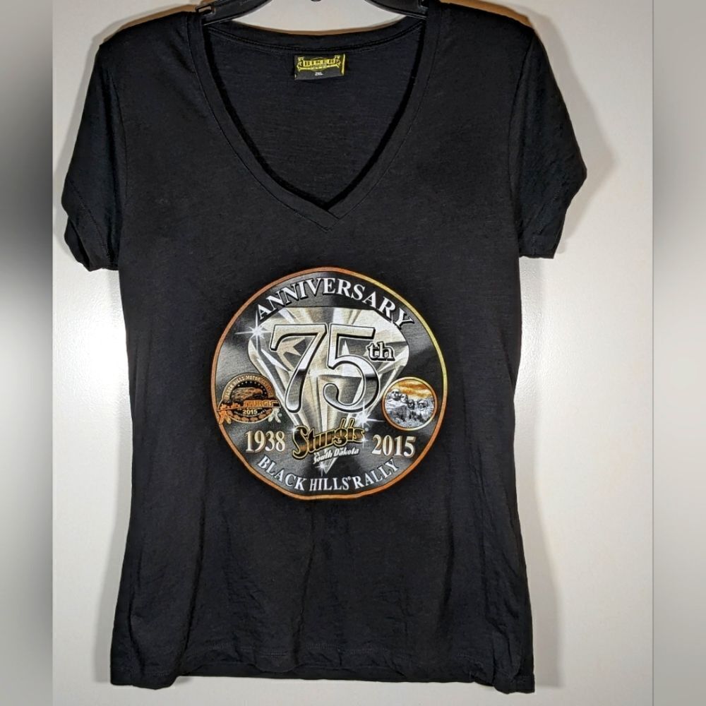 Harley-Davidson Sturgis 75th Anniversary Black Hills Rally Shirt, Angel Wings 2X